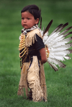 Native child in traditional dress